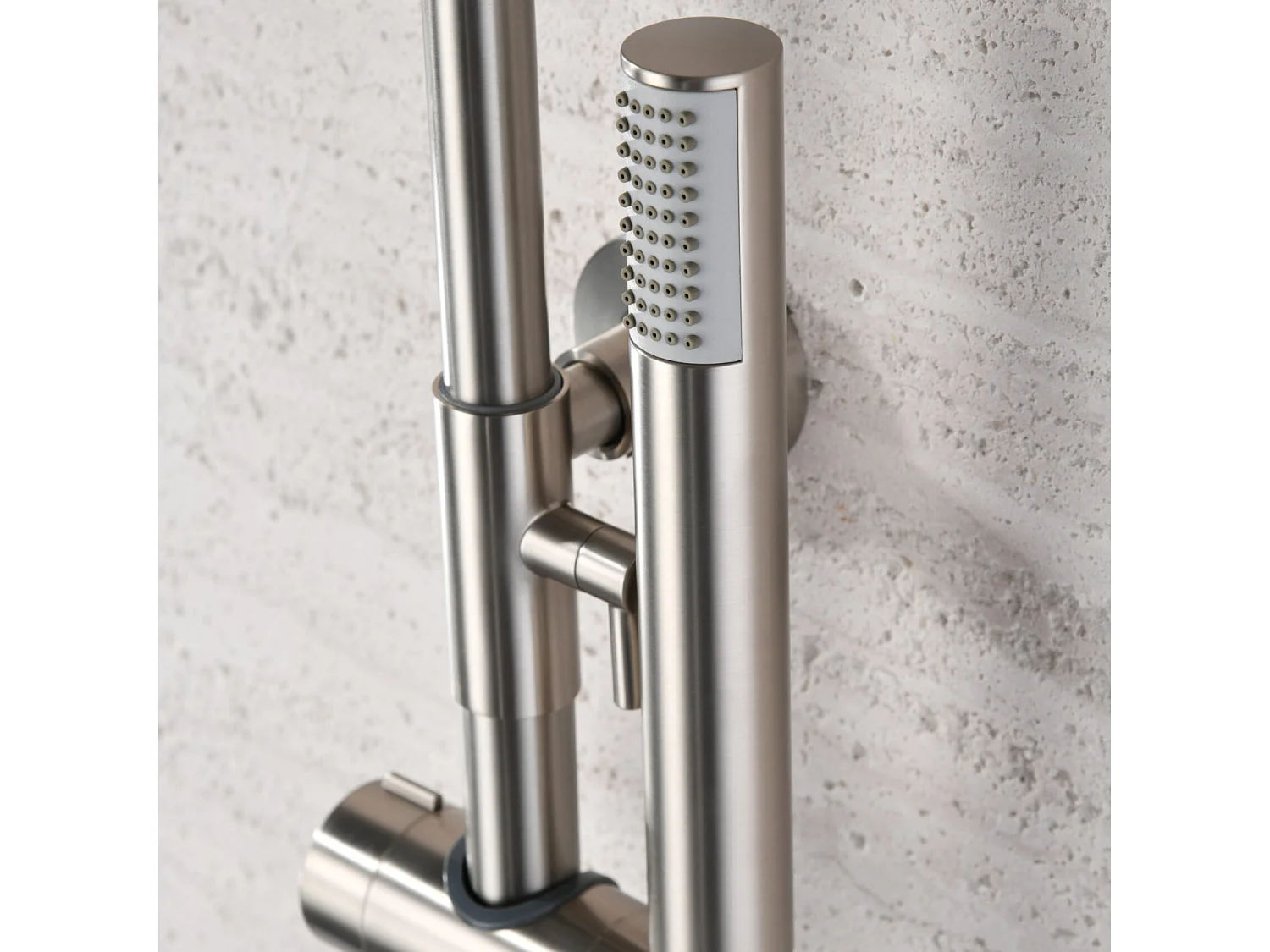 Colonne de Douche avec Mitigeur Thermostatique niquel brossé anti-calcaire - Design Moderne - MONZA IMEX