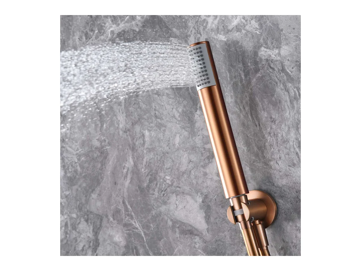 Colonne de Douche Encastrée or rose cuivré anti-calcaire - Design Moderne et Économie d'eau - Kit Complet OLIMPO IMEX