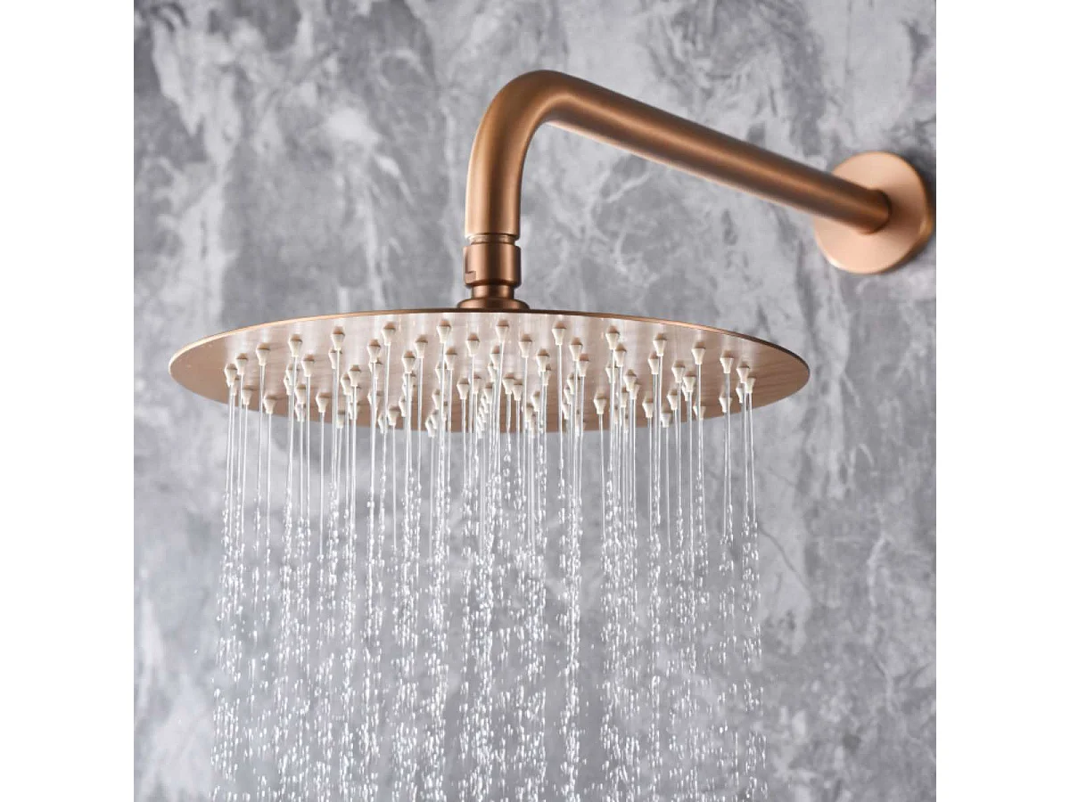 Colonne de Douche Encastrée or rose cuivré anti-calcaire - Design Moderne et Économie d'eau - Kit Complet OLIMPO IMEX
