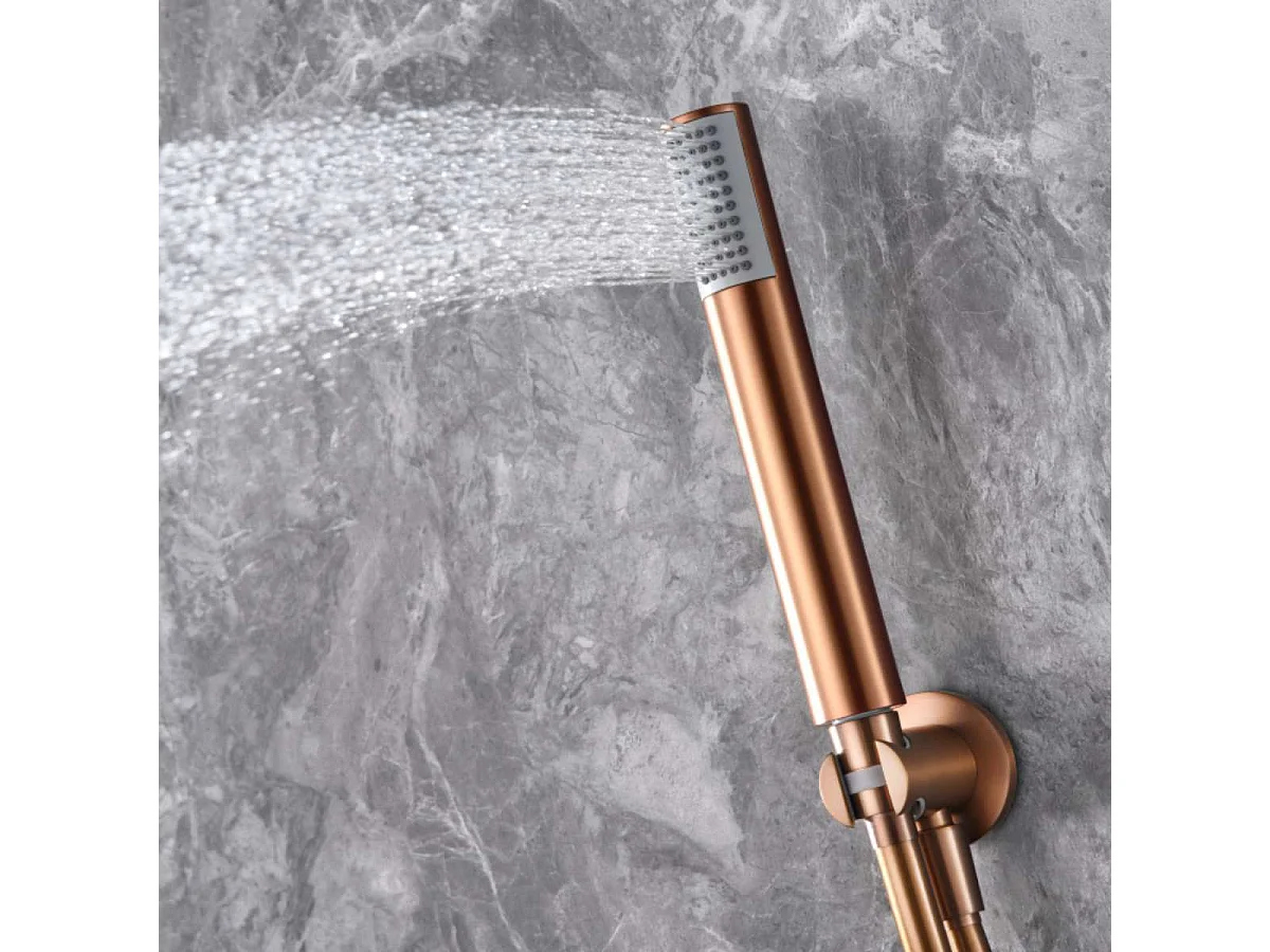 Colonne de Douche Encastrée or rose cuivré anti-calcaire - Design Moderne et Économie d'eau - Kit Complet OLIMPO IMEX