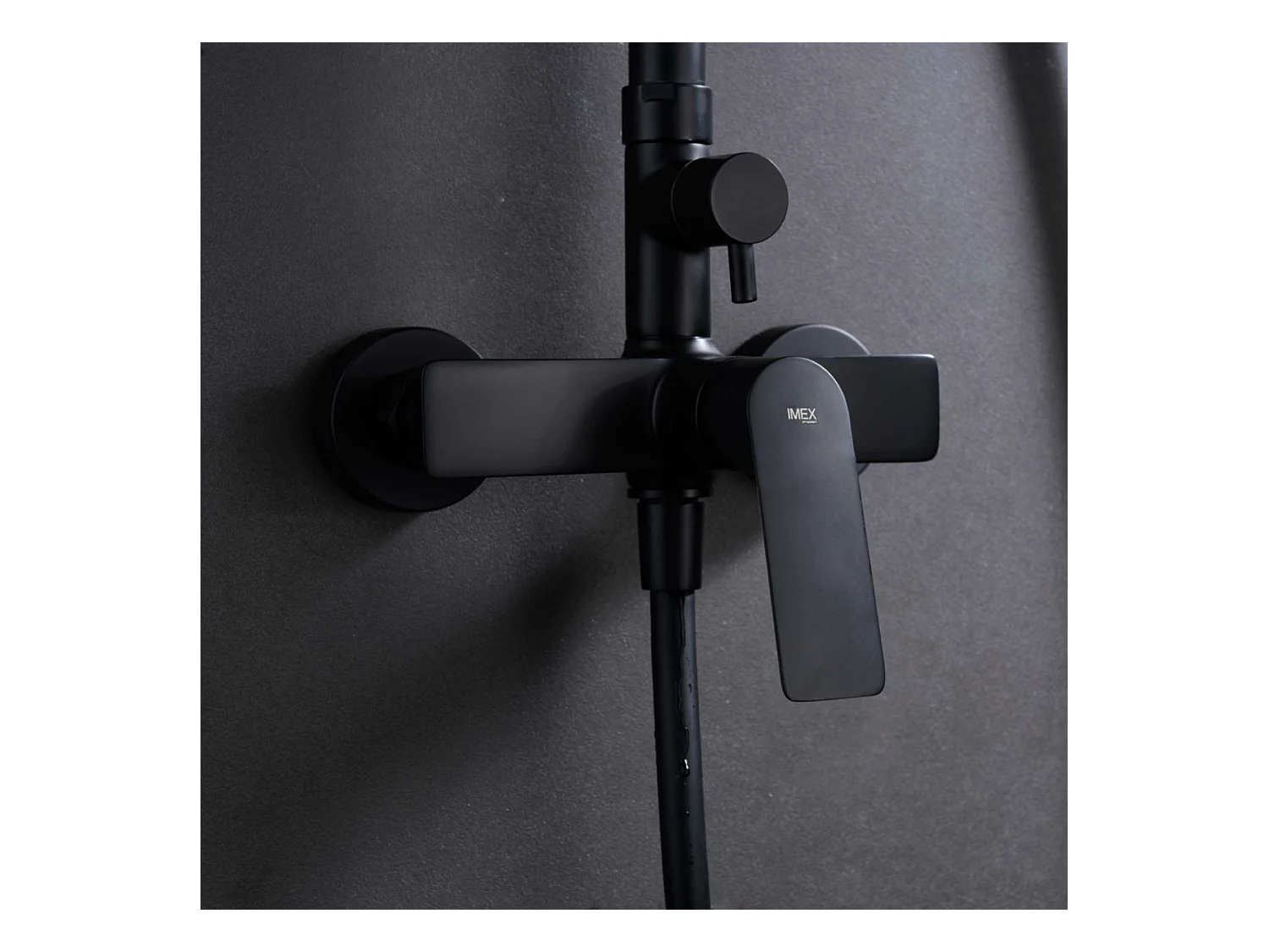 Colonne de Douche noir mat anti-calcaire - Design Moderne et Économie d'eau - Kit Complet LUXOR IMEX