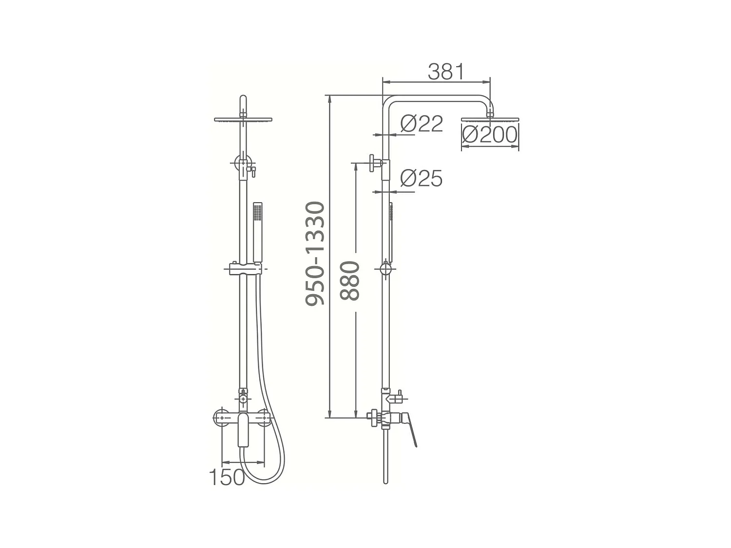 Colonne de Douche noir mat anti-calcaire - Design Moderne et Économie d'eau - Kit Complet LUXOR IMEX