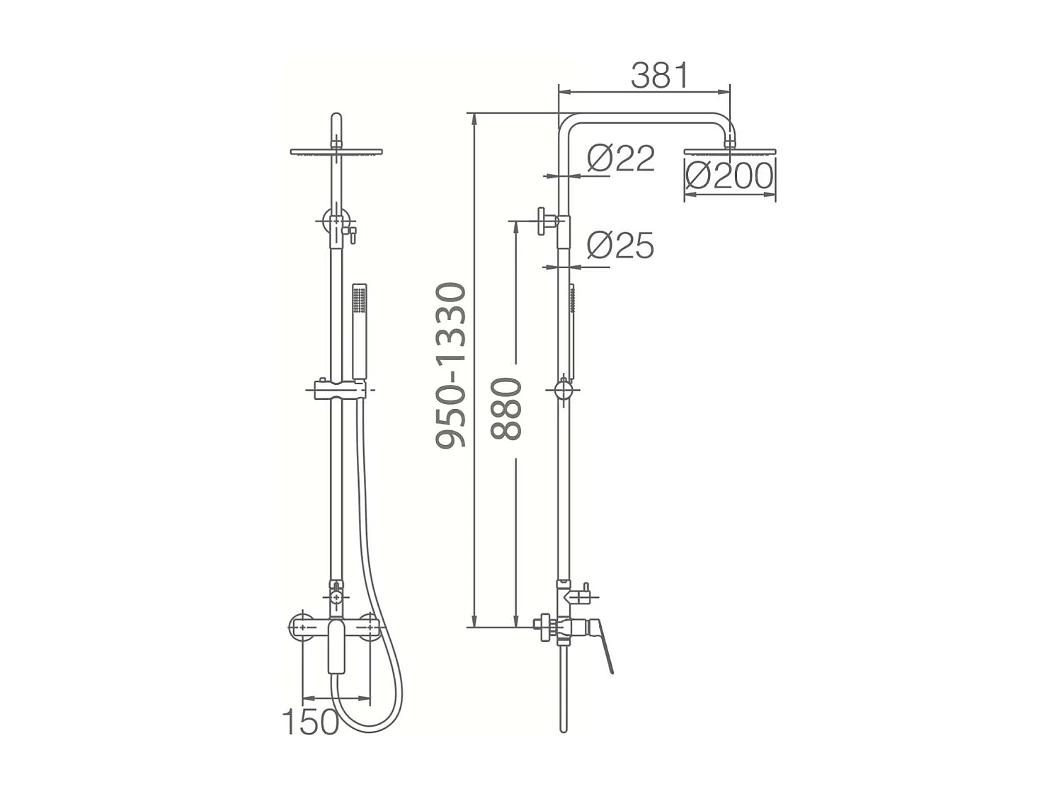 Colonne de Douche noir mat anti-calcaire - Design Moderne et Économie d'eau - Kit Complet LUXOR IMEX