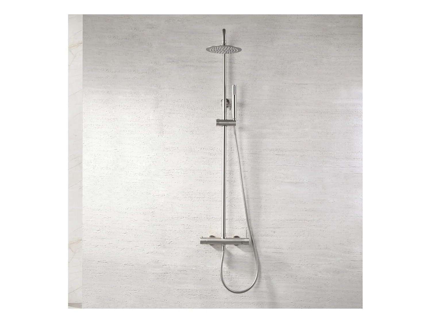 Colonne de Douche Anti-Calcaire Niquel Brossé IMEX MONZA BDM039/NQ