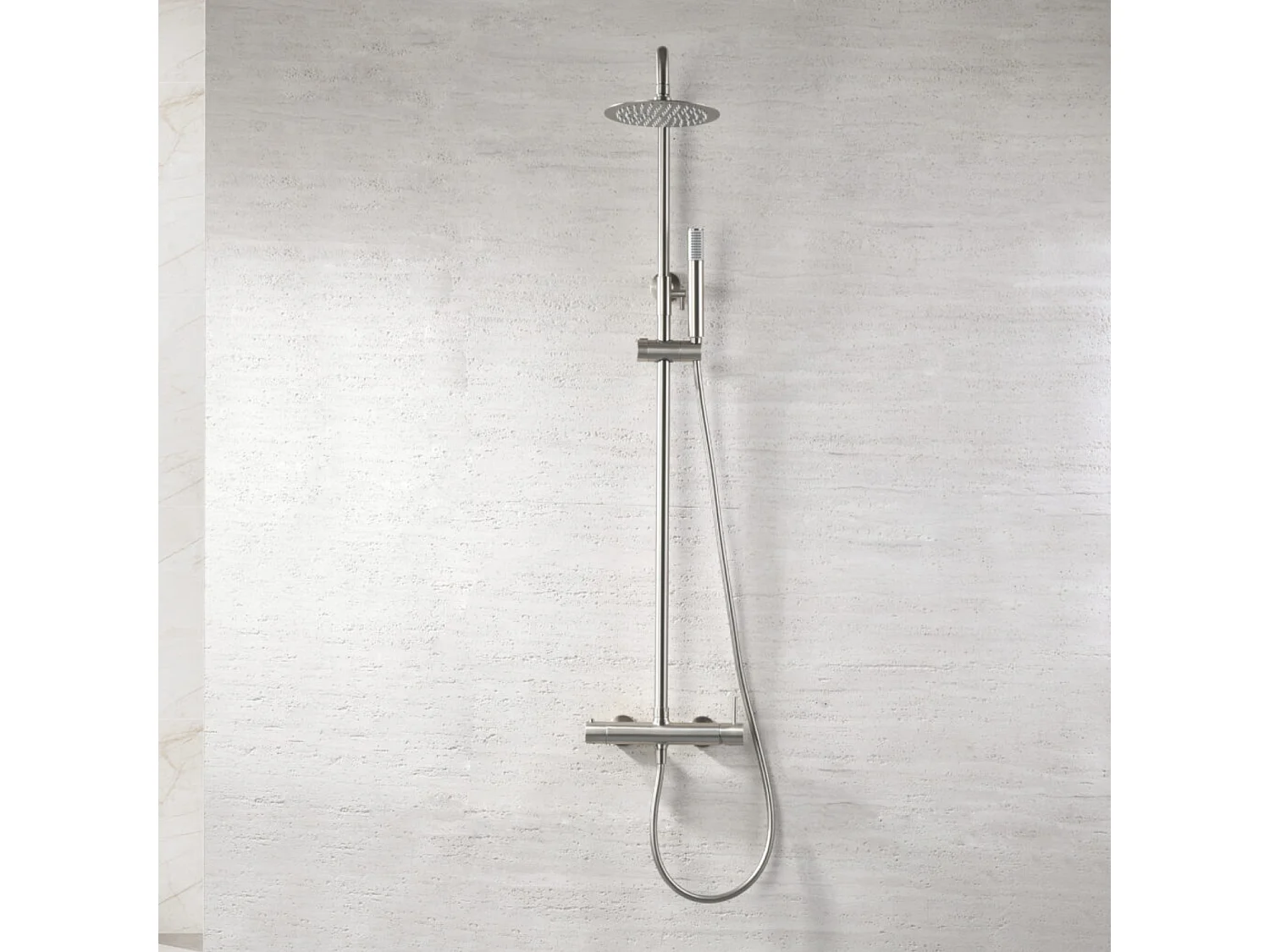 Colonne de Douche Anti-Calcaire Niquel Brossé IMEX MONZA BDM039/NQ