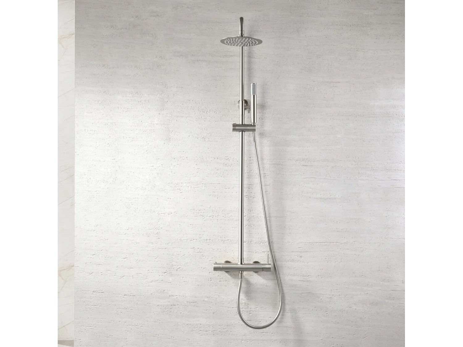 Colonne de Douche Anti-Calcaire Niquel Brossé IMEX MONZA BDM039/NQ