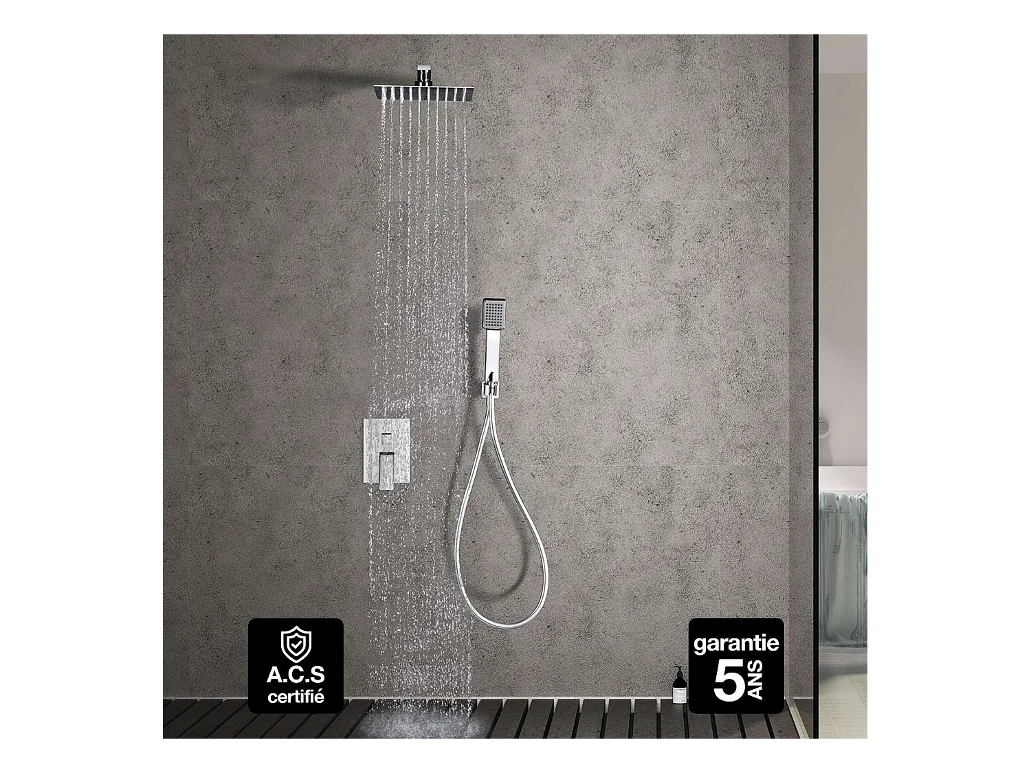 Colonne de Douche Encastrée chromé anti-calcaire - Design Moderne et Économie d'eau - Kit Complet DUBLIN IMEX