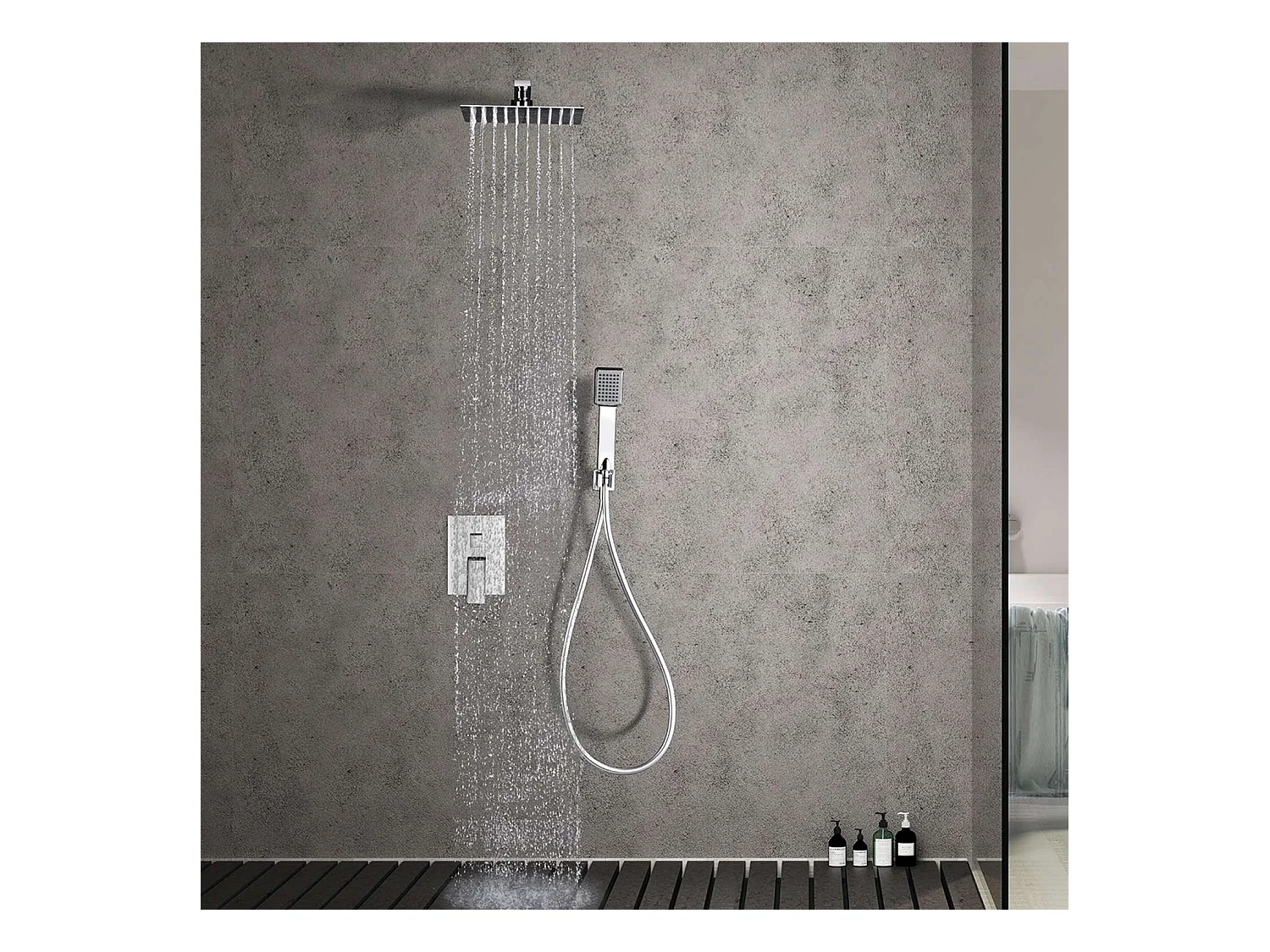 Colonne de Douche Encastrée chromé anti-calcaire - Design Moderne et Économie d'eau - Kit Complet DUBLIN IMEX