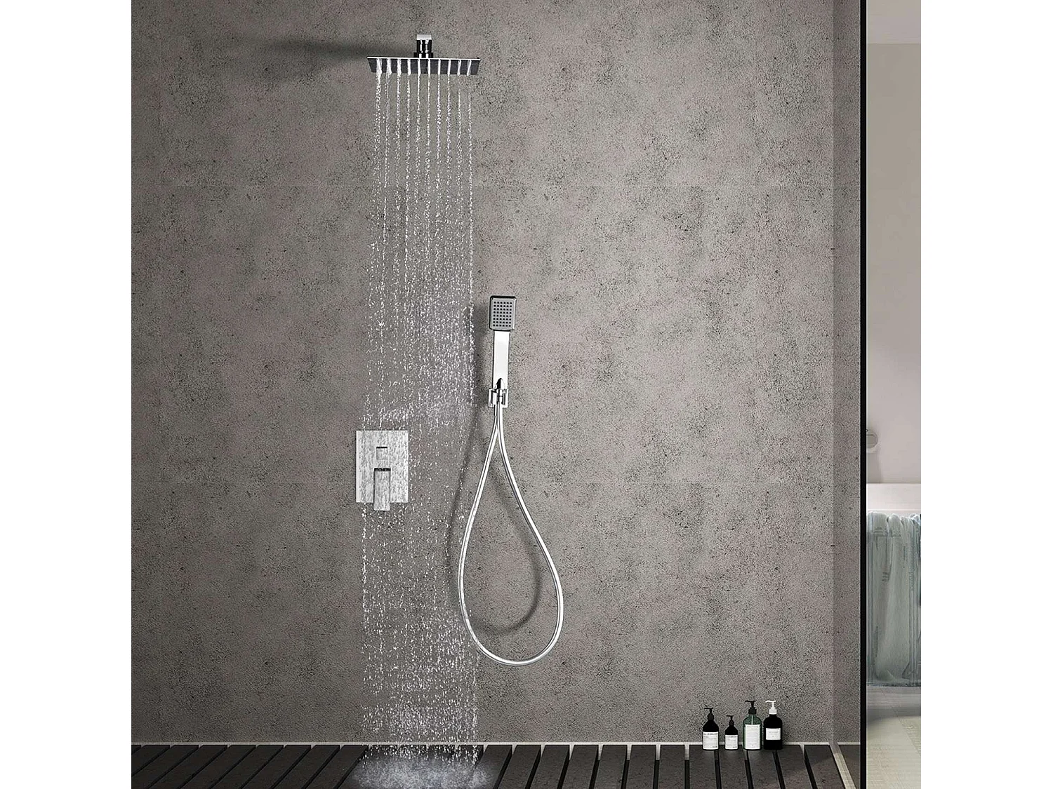 Colonne de Douche Encastrée chromé anti-calcaire - Design Moderne et Économie d'eau - Kit Complet DUBLIN IMEX