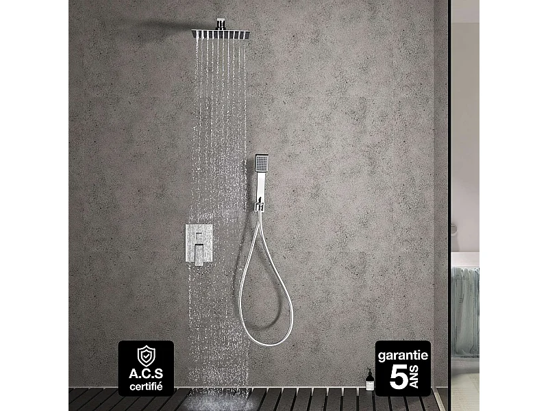 Colonne de Douche Encastrée chromé anti-calcaire - Design Moderne et Économie d'eau - Kit Complet DUBLIN IMEX