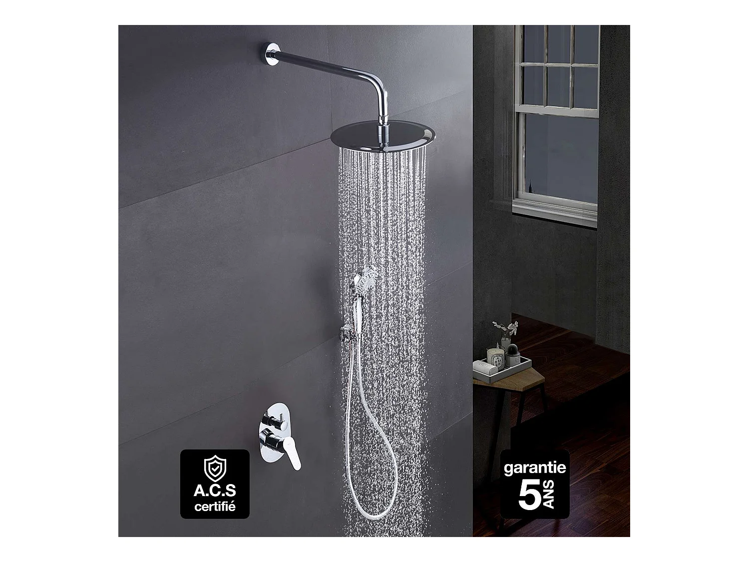 Colonne de Douche Encastrée Anti-Calcaire Chrome OSLO GPE005
