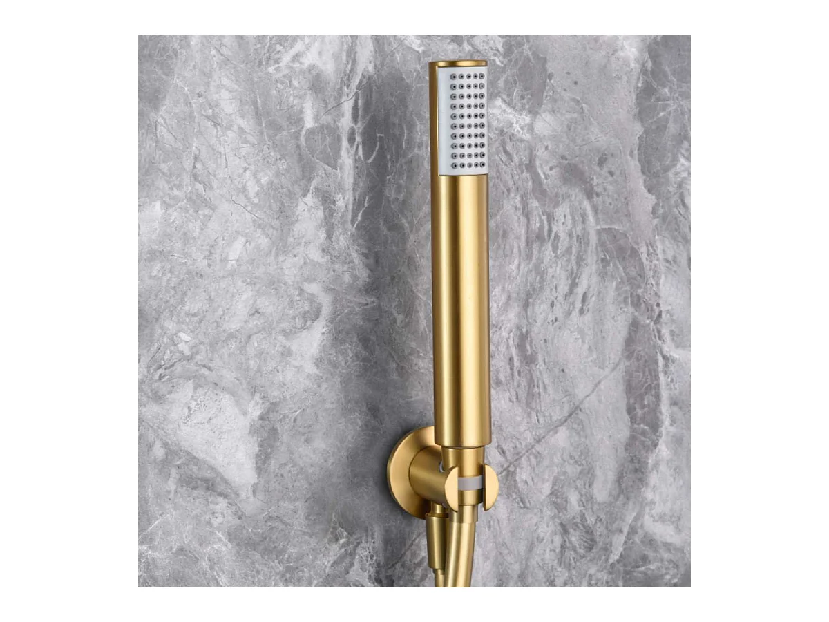 Colonne de Douche Encastrée or brossé anti-calcaire - Design Moderne et Économie d'eau - Kit Complet OLIMPO IMEX