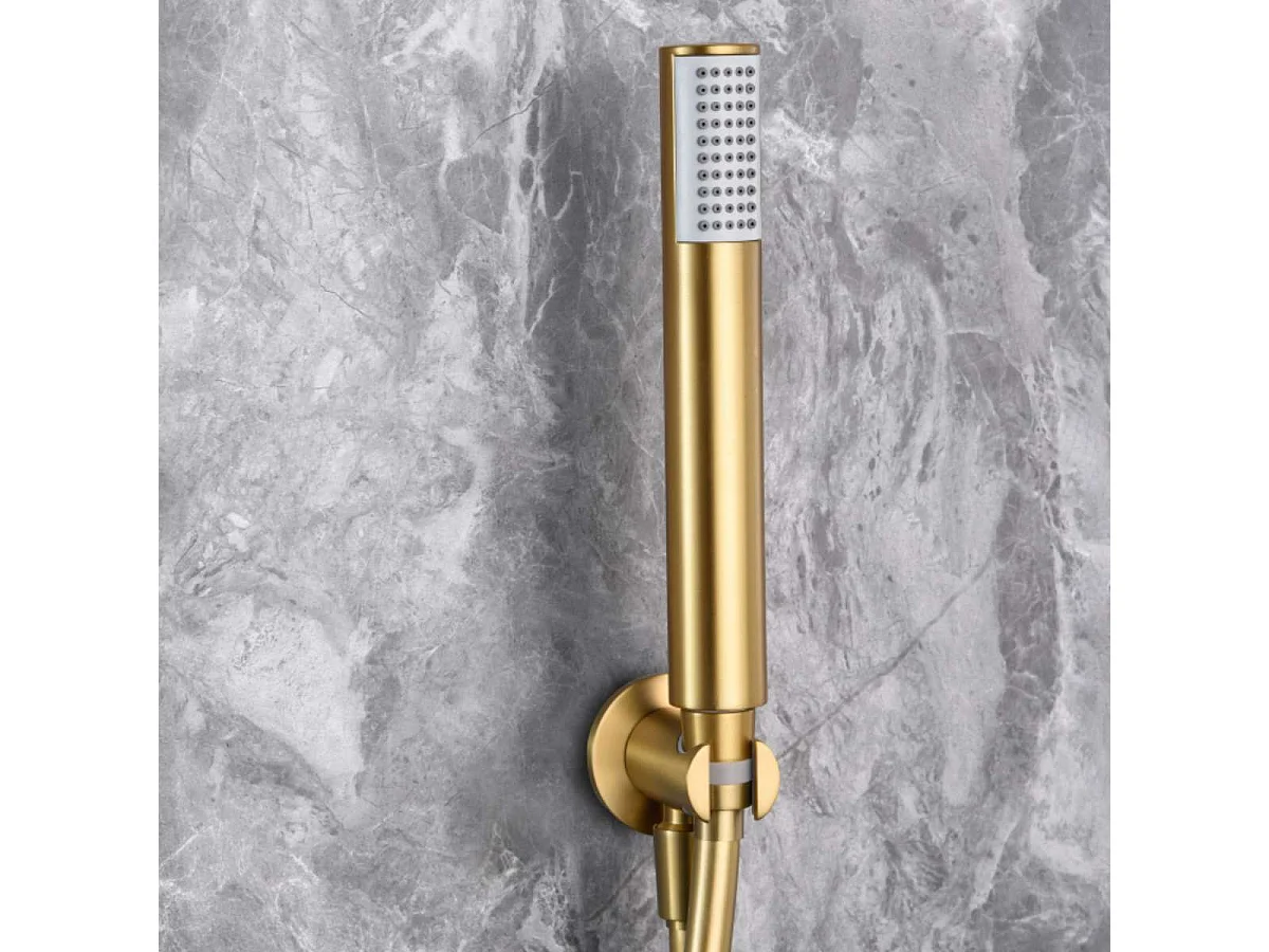 Colonne de Douche Encastrée or brossé anti-calcaire - Design Moderne et Économie d'eau - Kit Complet OLIMPO IMEX