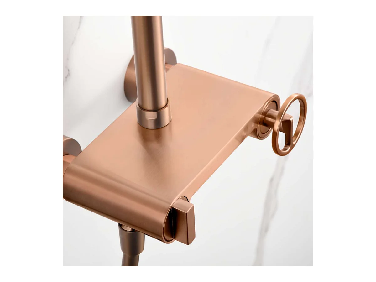 Colonne de Douche Or Rose anti-calcaire - Design Moderne et Économie d'eau - Kit Complet OLIMPO IMEX