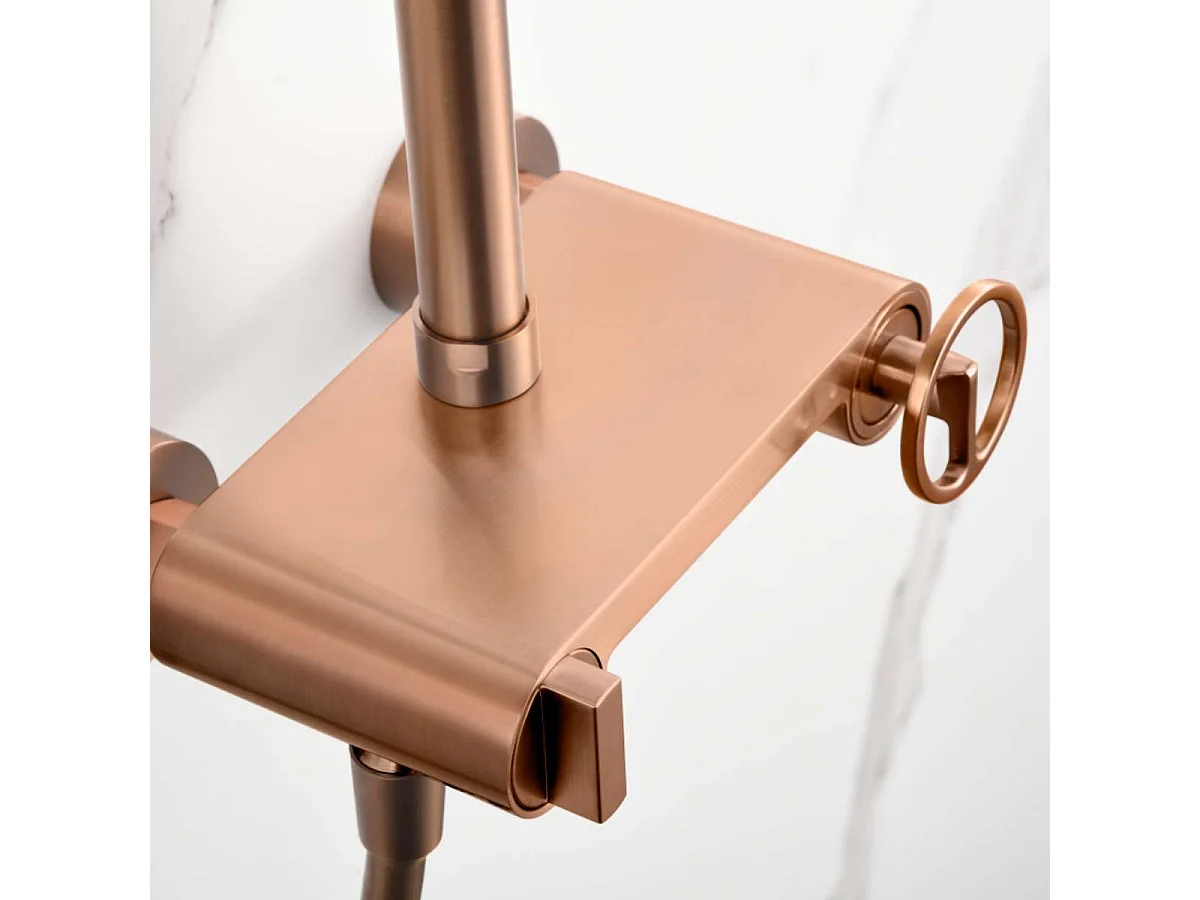 Colonne de Douche Or Rose anti-calcaire - Design Moderne et Économie d'eau - Kit Complet OLIMPO IMEX