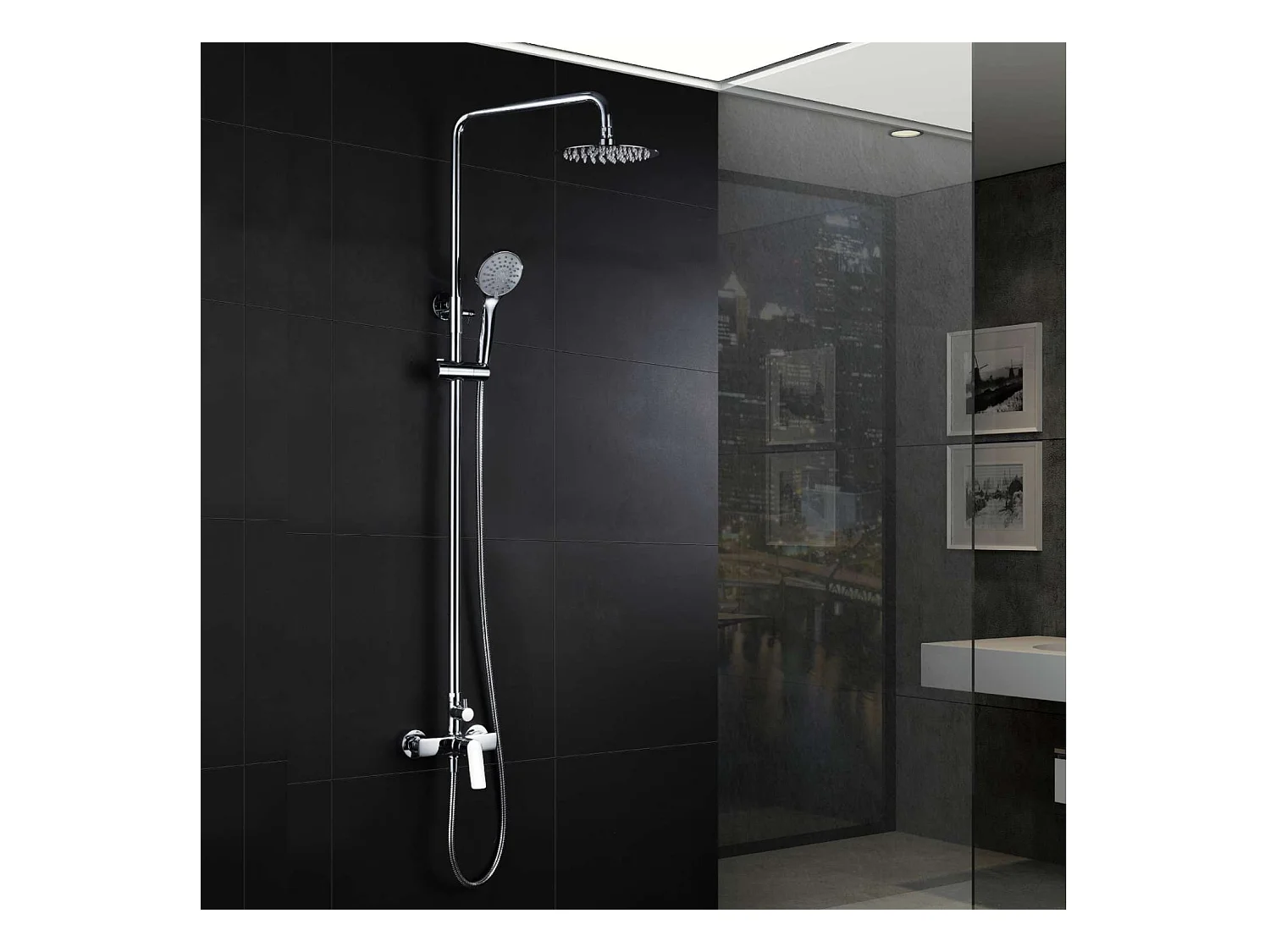 Colonne de Douche Anti-Calcaire Chrome  IMEX LUXOR BDX023