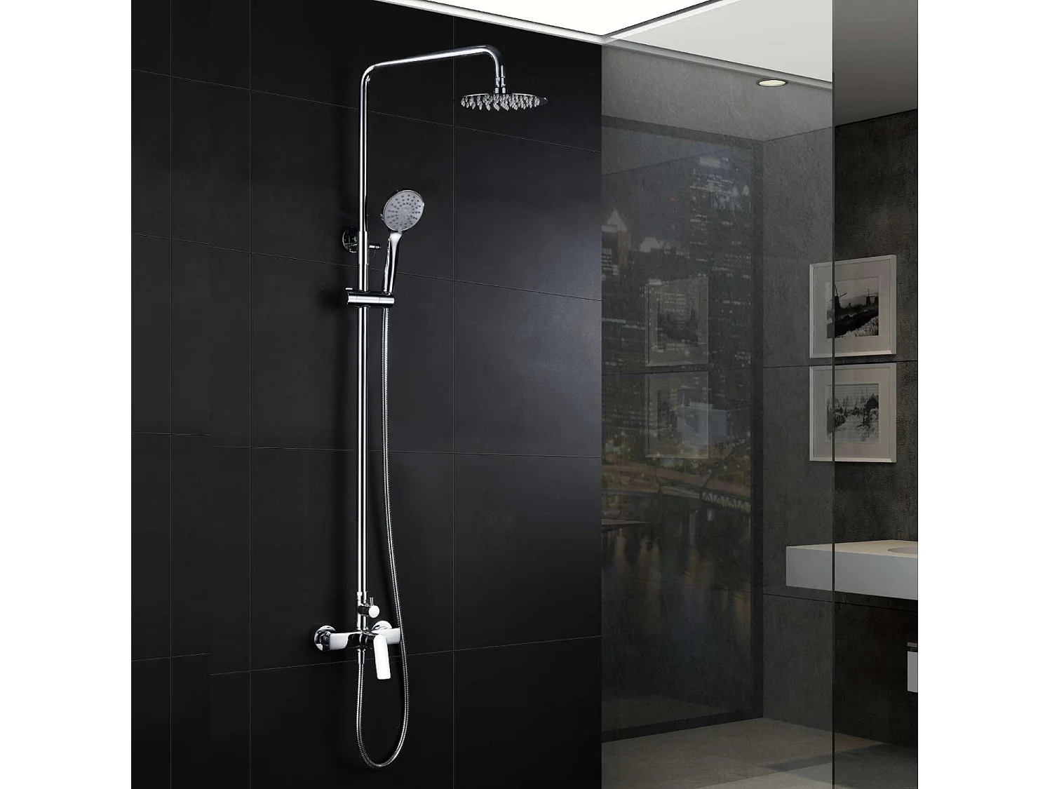 Colonne de Douche chromé anti-calcaire - Design Moderne et Économie d'eau - Kit Complet LUXOR IMEX