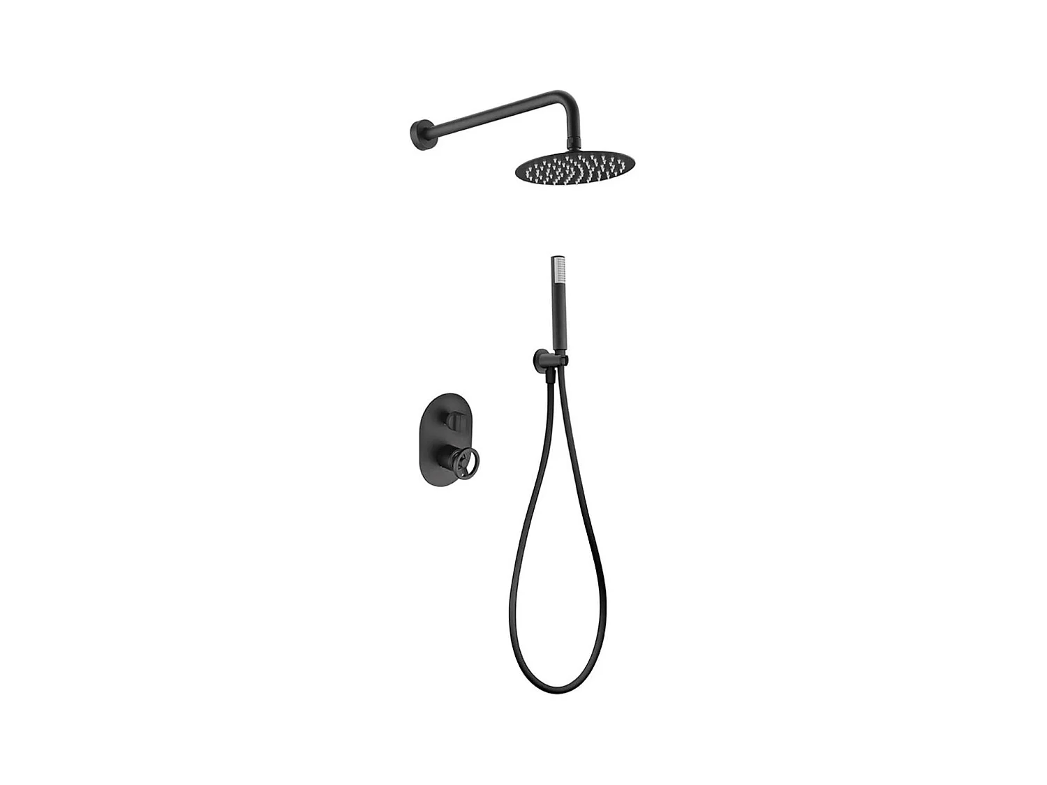 Colonne de Douche Encastrée noir mat anti-calcaire - Design Moderne et Économie d'eau - Kit Complet OLIMPO IMEX