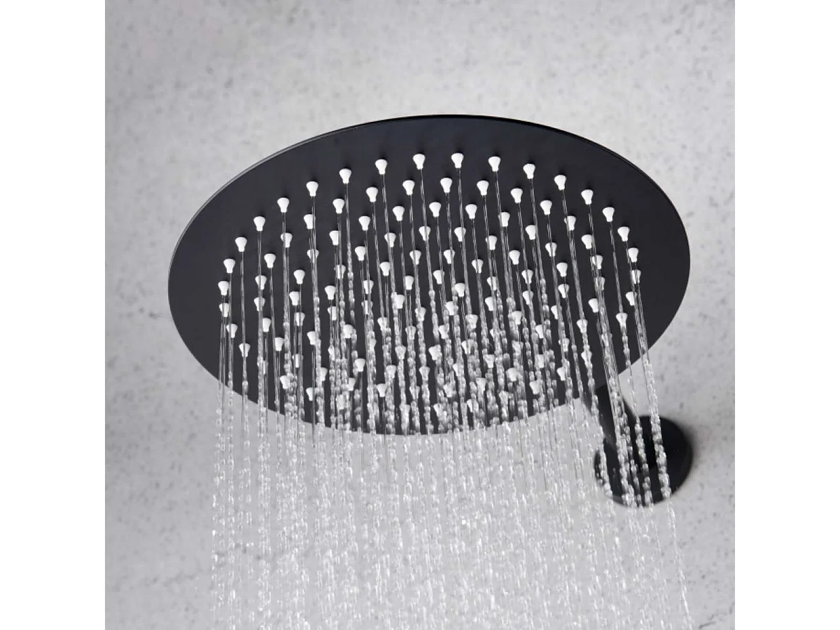 Colonne de Douche Encastrée noir mat anti-calcaire - Design Moderne et Économie d'eau - Kit Complet OLIMPO IMEX