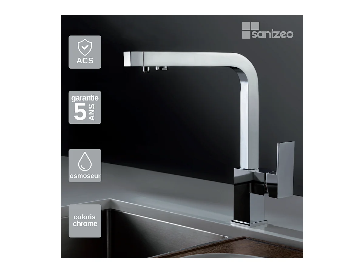 Mitigeur Évier Cuisine Osmoseur chromé - Design moderne – CAPRI IMEX