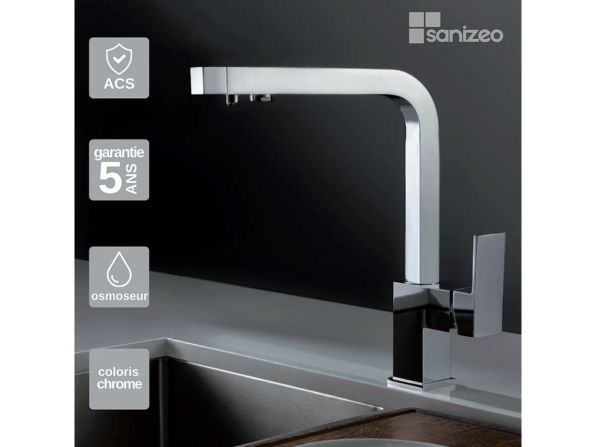 Mitigeur Évier Cuisine Osmoseur chromé - Design moderne – CAPRI IMEX