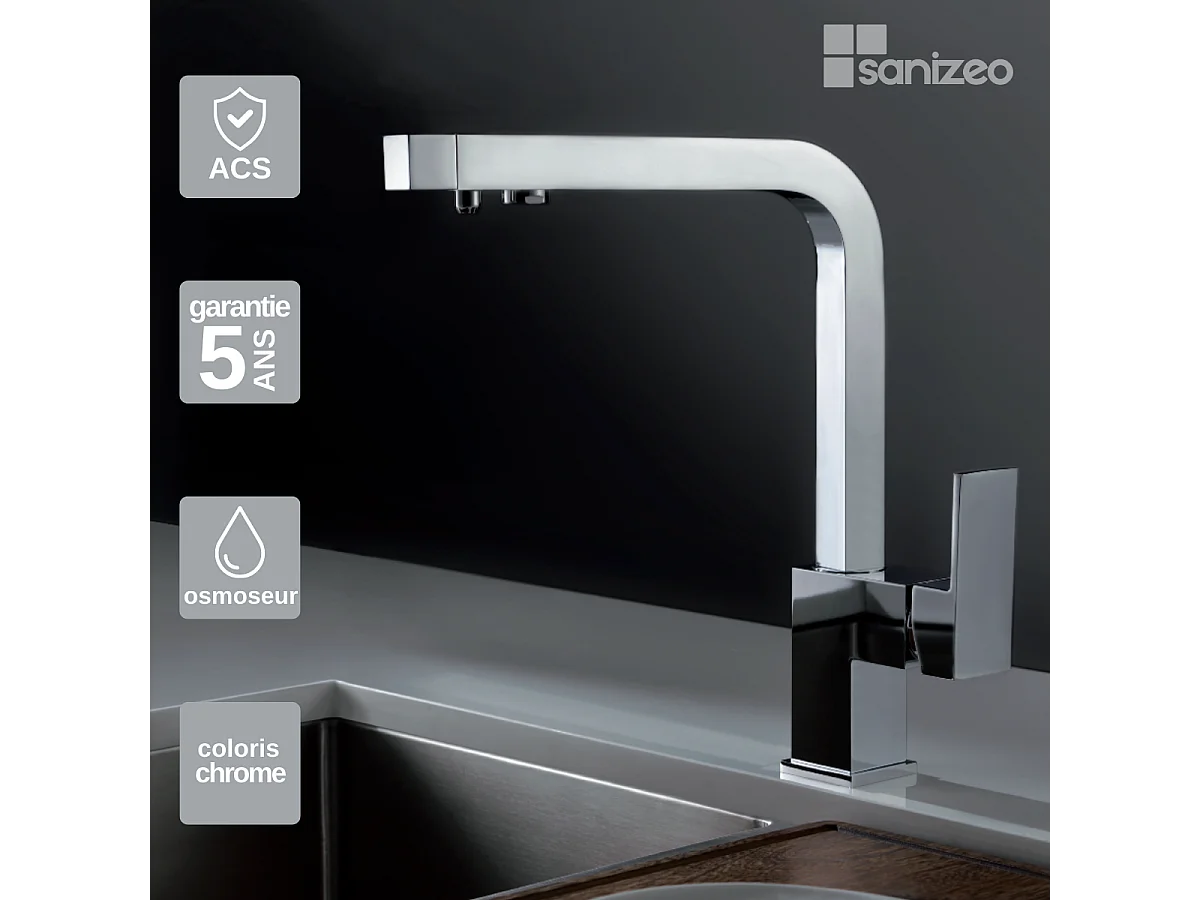 Mitigeur Évier Cuisine Osmoseur chromé - Design moderne – CAPRI IMEX