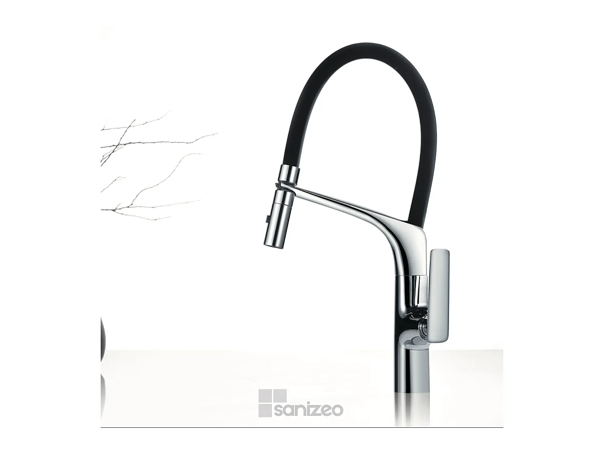 Mitigeur Évier Cuisine avec douchette extractible chromé - Design moderne – LANZAROTTE IMEX