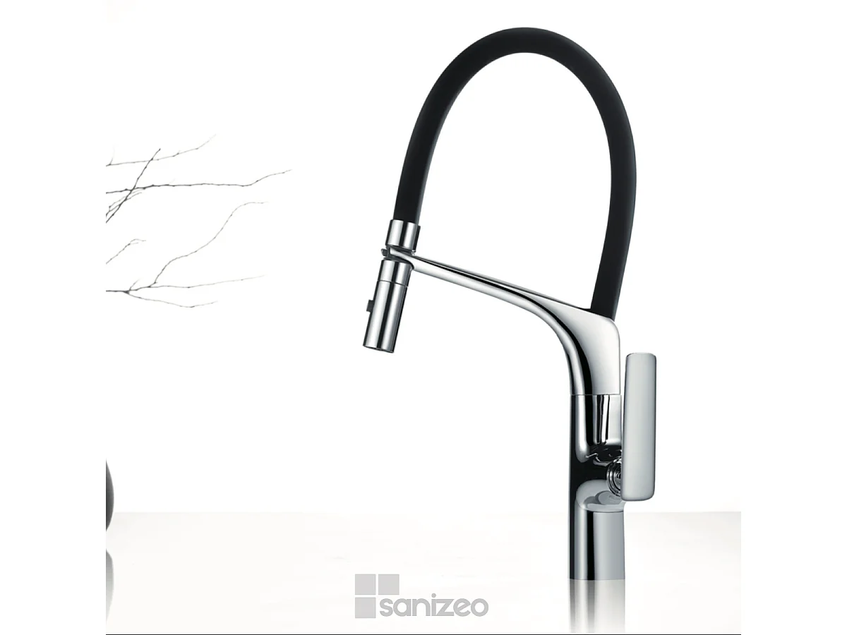 Mitigeur Évier Cuisine avec douchette extractible chromé - Design moderne – LANZAROTTE IMEX