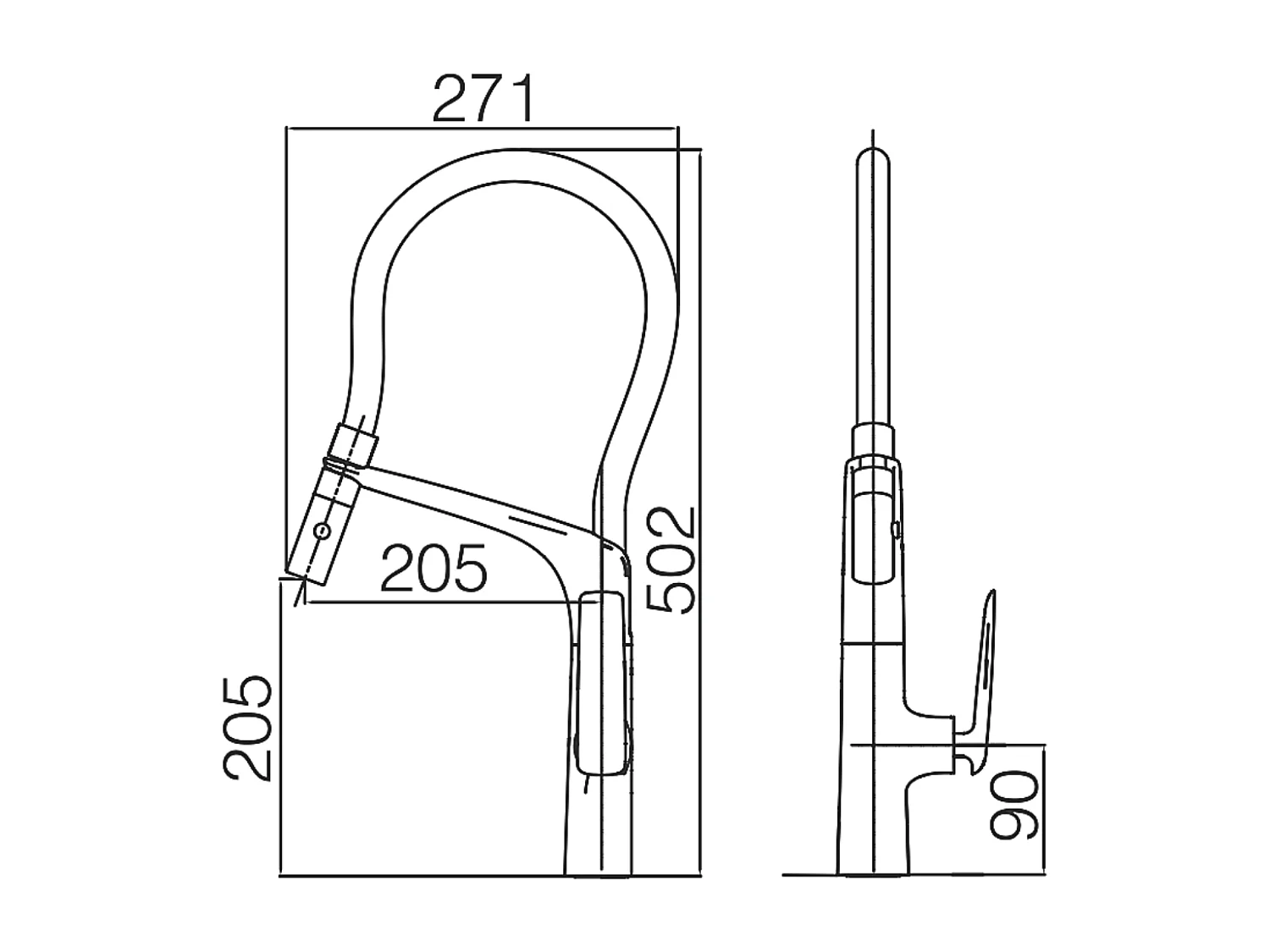 Mitigeur Évier Cuisine avec douchette extractible chromé - Design moderne – LANZAROTTE IMEX