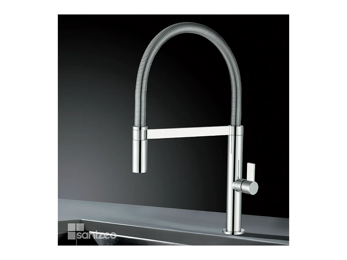 Mitigeur Évier Cuisine avec douchette extractible chromé - Design moderne – LAOS IMEX