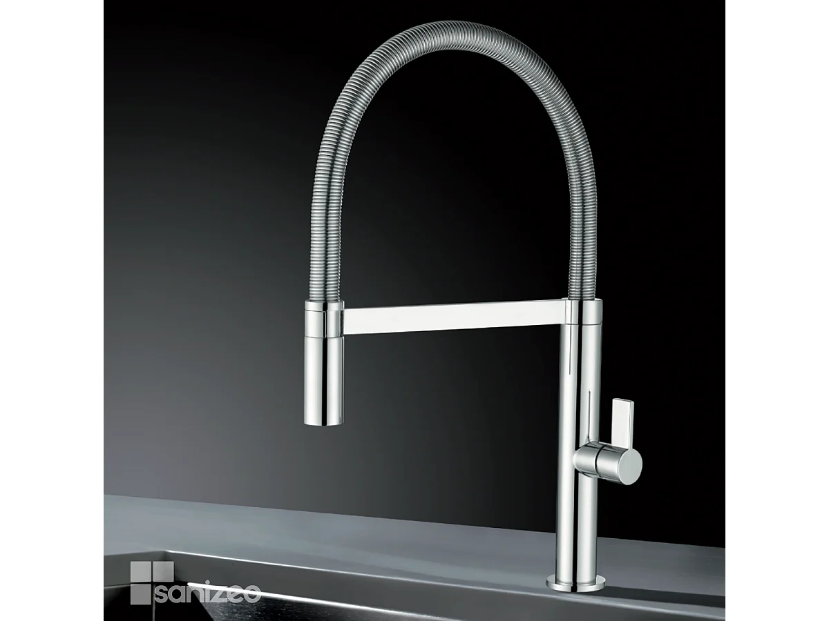 Mitigeur Évier Cuisine avec douchette extractible chromé - Design moderne – LAOS IMEX