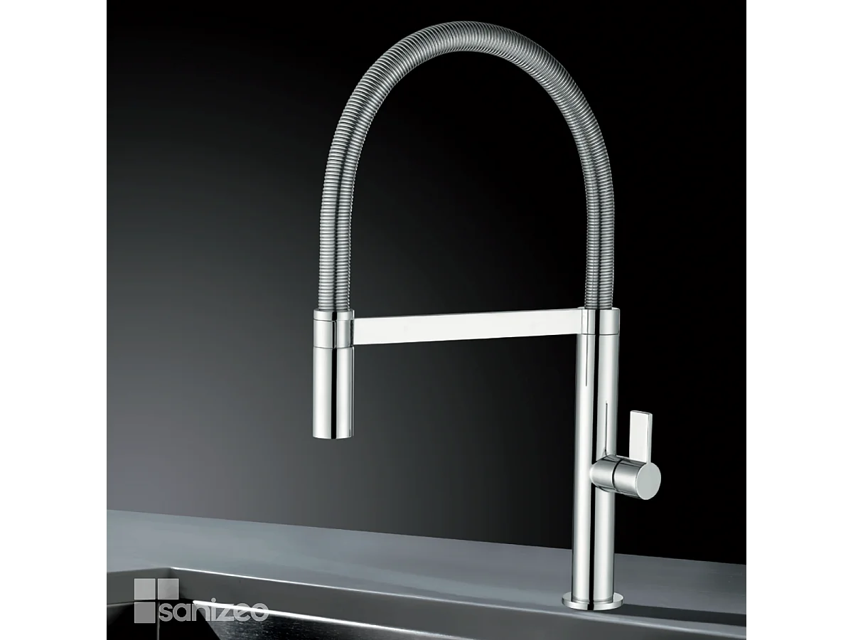 Mitigeur Évier Cuisine avec douchette extractible chromé - Design moderne – LAOS IMEX