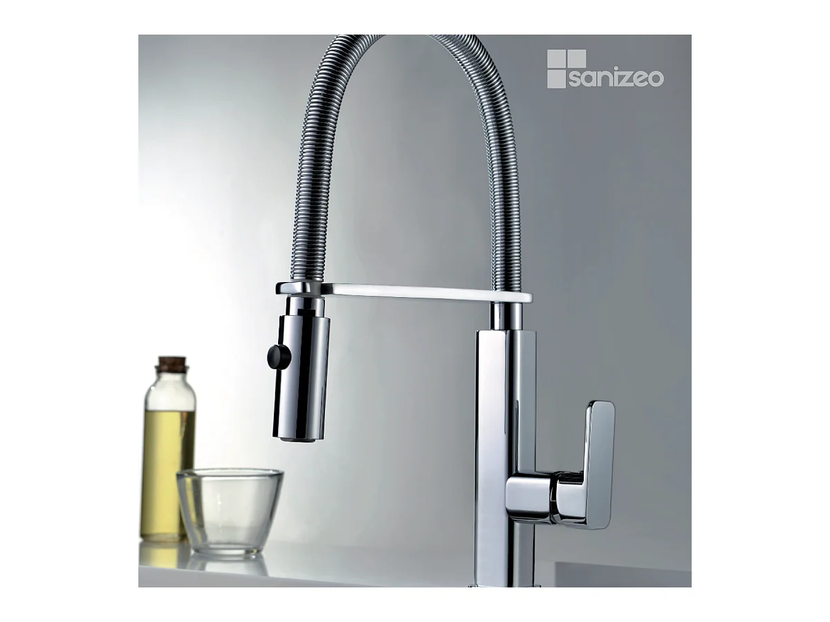 Mitigeur Évier Cuisine avec douchette extractible chromé - Design moderne – TOULOUSE IMEX