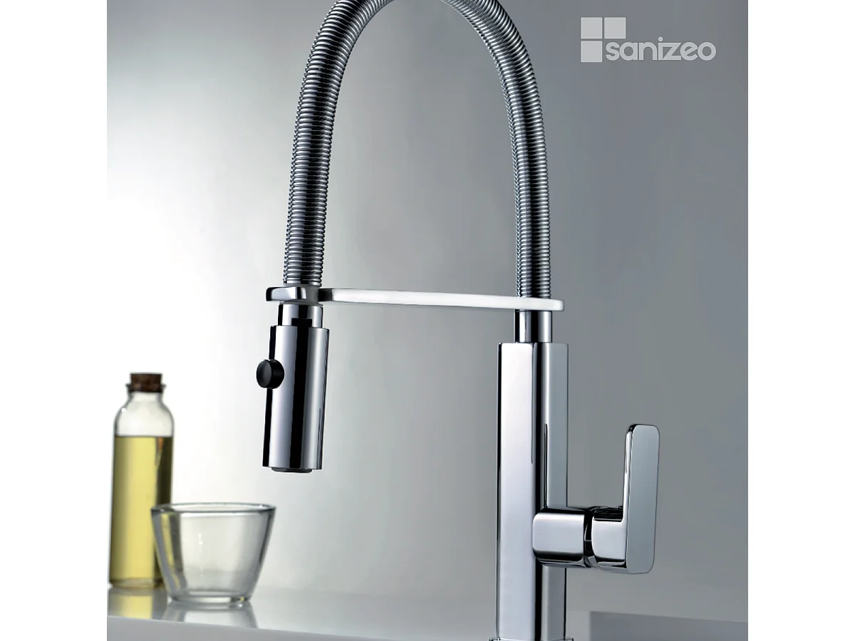 Mitigeur Évier Cuisine avec douchette extractible chromé - Design moderne – TOULOUSE IMEX