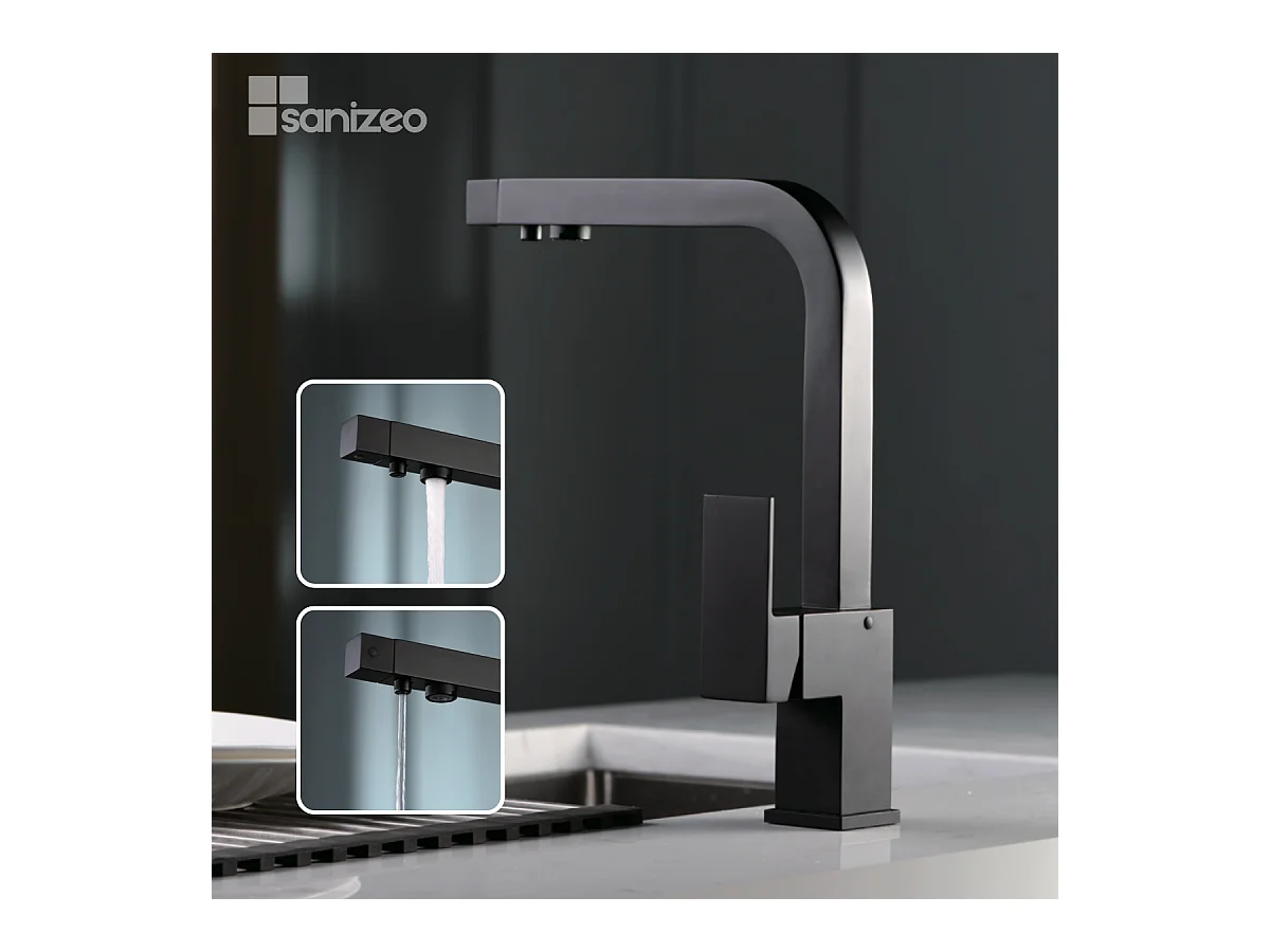 Mitigeur Évier Cuisine Osmoseur noir mat - Design moderne – CAPRI IMEX