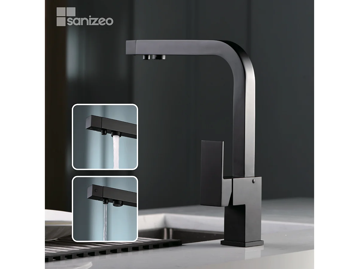 Mitigeur Évier Cuisine Osmoseur noir mat - Design moderne – CAPRI IMEX