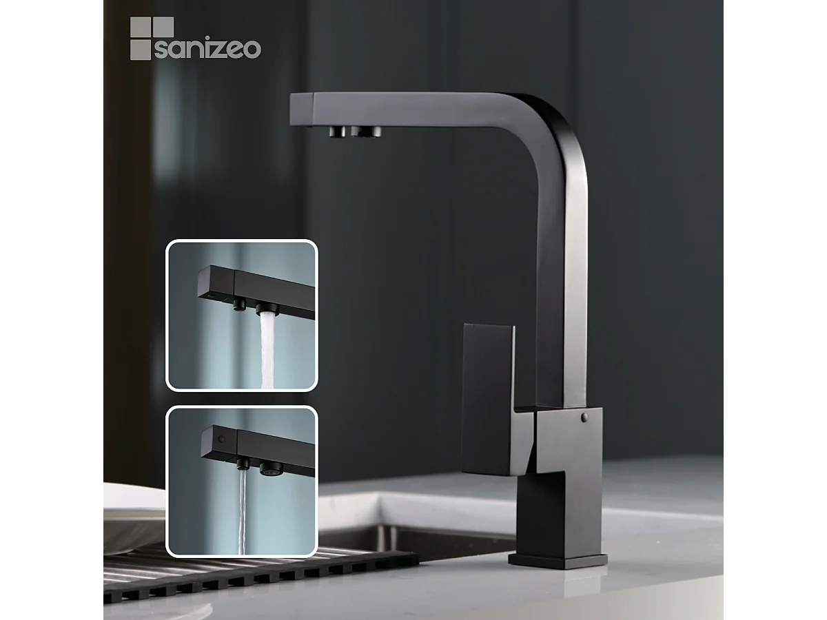 Mitigeur Évier Cuisine Osmoseur noir mat - Design moderne – CAPRI IMEX