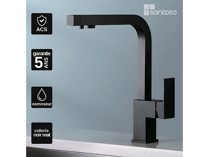 Mitigeur Évier Cuisine Osmoseur noir mat - Design moderne – CAPRI IMEX