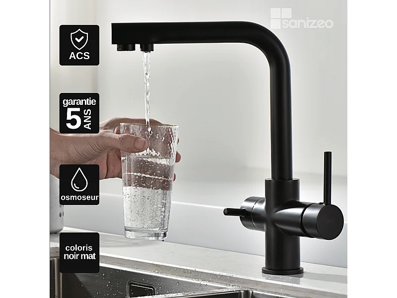 Mitigeur Évier Cuisine Osmoseur noir mat - Design moderne – MARSELA IMEX