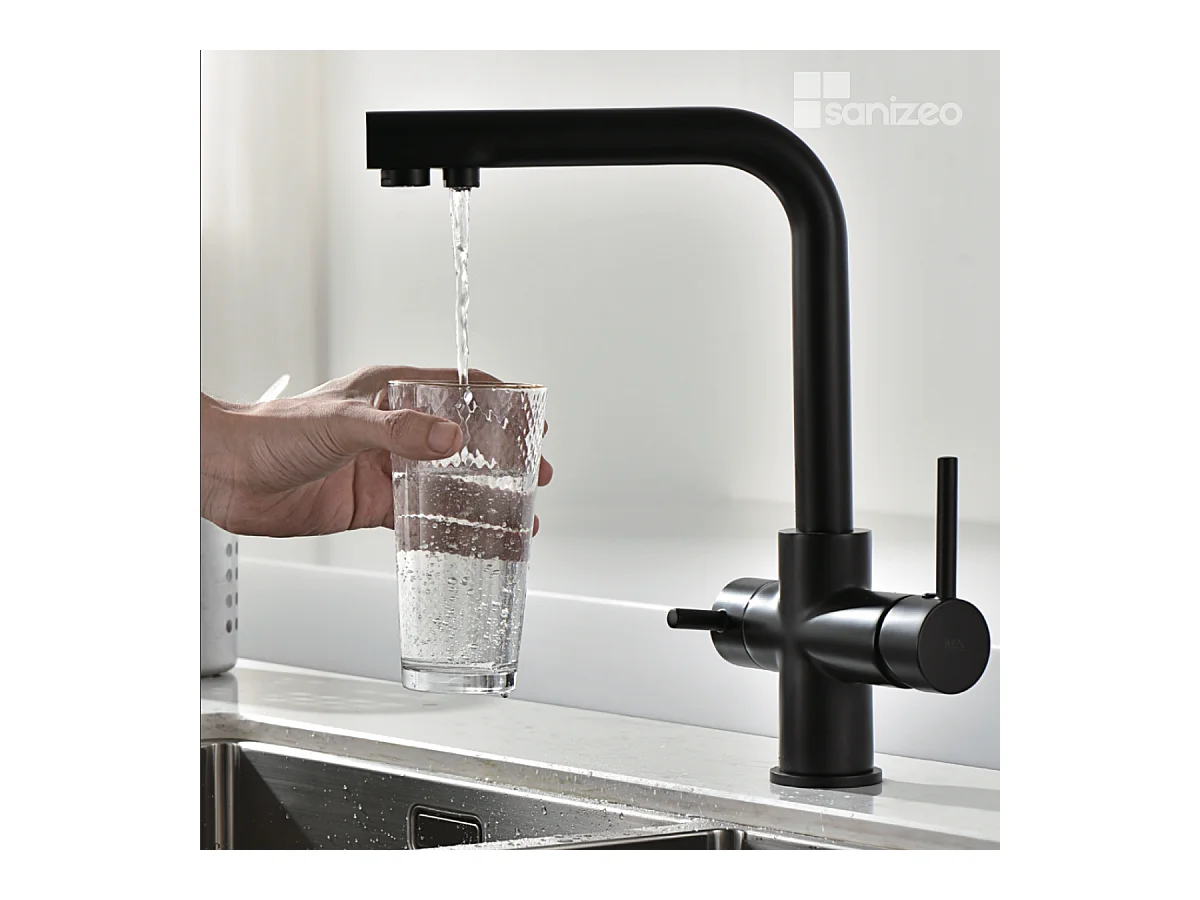 Mitigeur Évier Cuisine Osmoseur noir mat - Design moderne – MARSELA IMEX