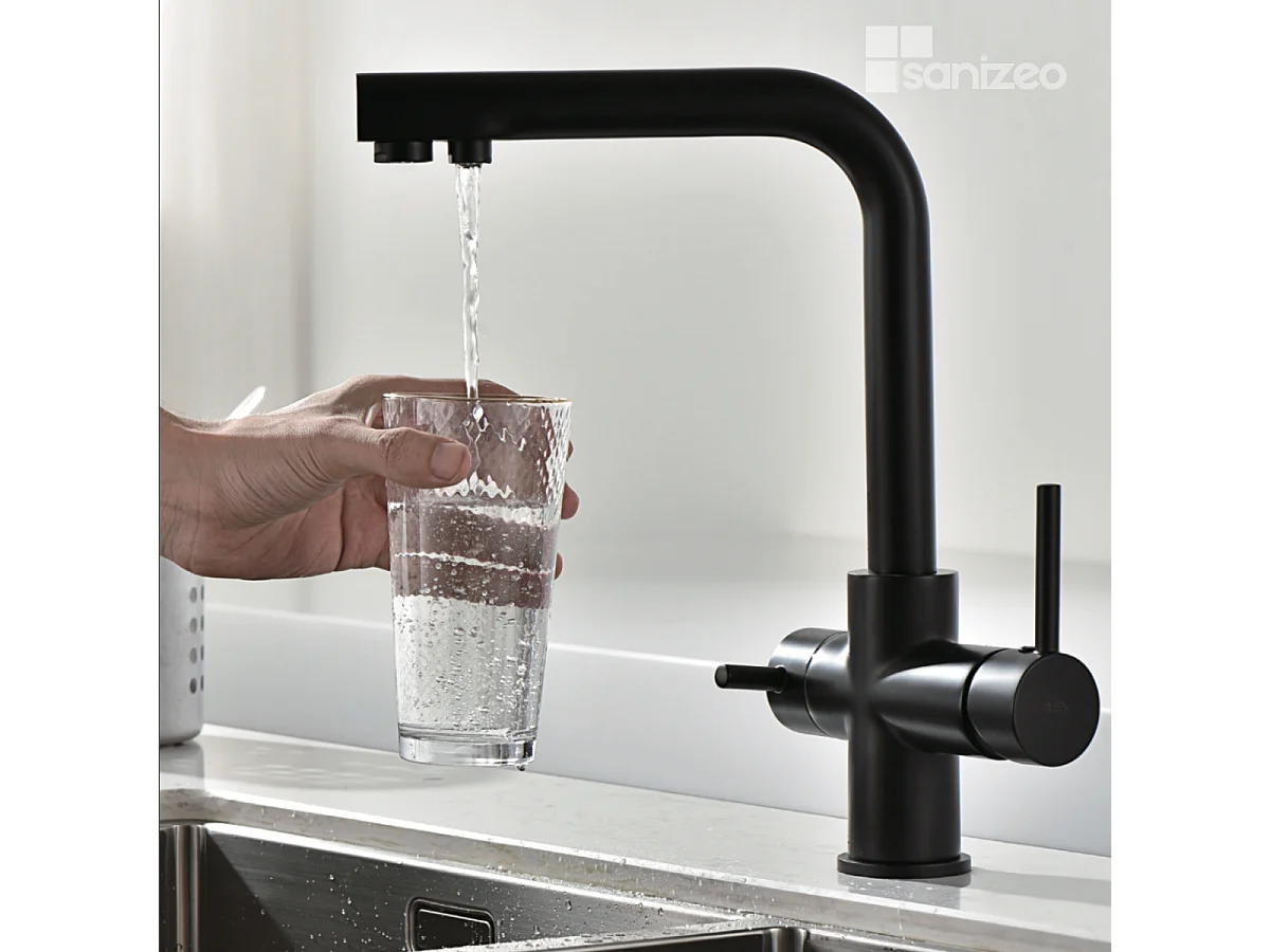 Mitigeur Évier Cuisine Osmoseur noir mat - Design moderne – MARSELA IMEX