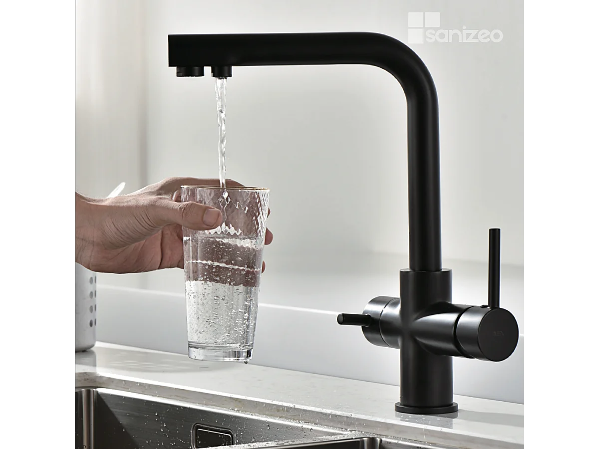 Mitigeur Évier Cuisine Osmoseur noir mat - Design moderne – MARSELA IMEX