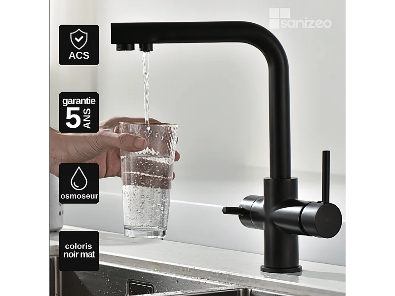 Mitigeur Évier Cuisine Osmoseur noir mat - Design moderne – MARSELA IMEX