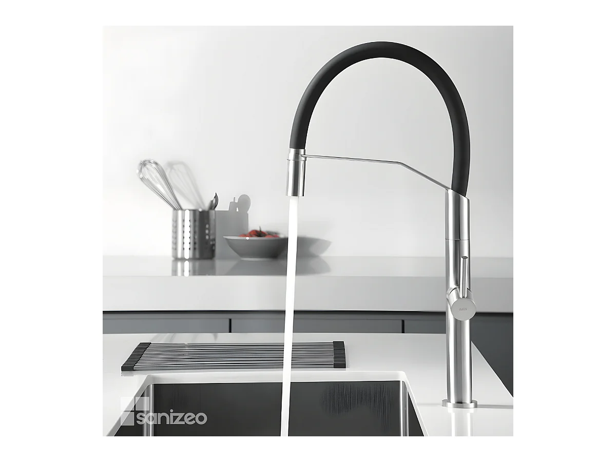 Mitigeur Évier Cuisine avec douchette extractible acier inoxydable - Design moderne – DEVA IMEX