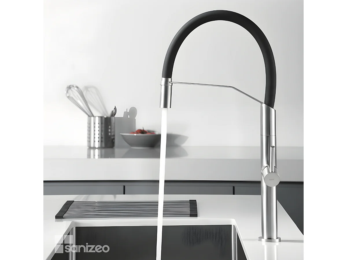 Mitigeur Évier Cuisine avec douchette extractible acier inoxydable - Design moderne – DEVA IMEX