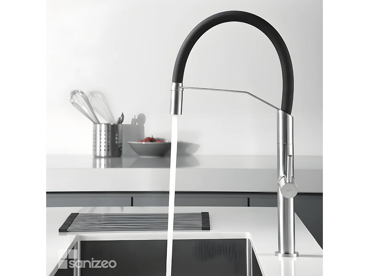 Mitigeur Évier Cuisine avec douchette extractible acier inoxydable - Design moderne – DEVA IMEX