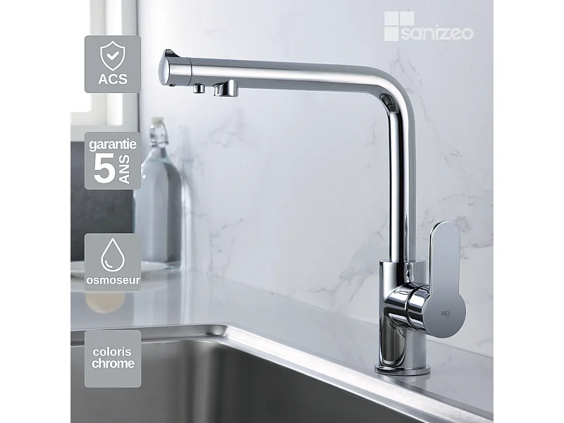 Mitigeur Évier Cuisine Osmoseur chromé - Design moderne – MONTECARLO IMEX