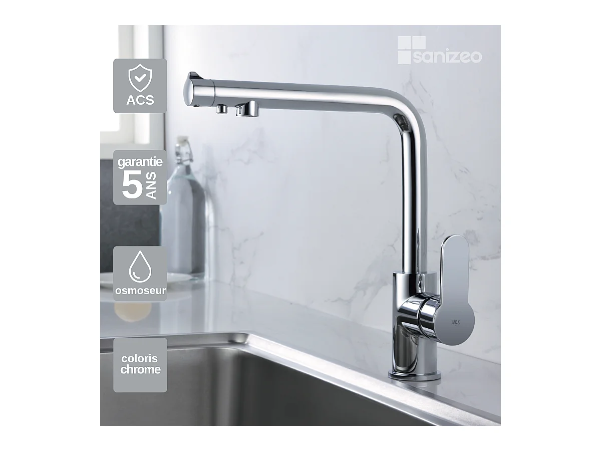 Mitigeur Évier Cuisine Osmoseur chromé - Design moderne – MONTECARLO IMEX