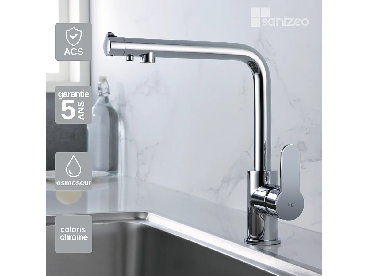 Mitigeur Évier Cuisine Osmoseur chromé - Design moderne – MONTECARLO IMEX