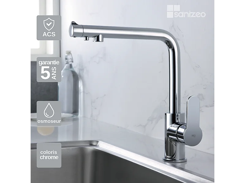 Mitigeur Évier Cuisine Osmoseur chromé - Design moderne – MONTECARLO IMEX